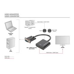 VGA - HDMI Converter+ Audio (DA-70473)