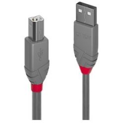 2m USB 2.0 Typ A an B Kabel, Anthra Line (36673)