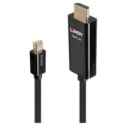 Aktives Kabel Mini DP Stecker zu HDMI Stecker 1m schwarz (40911)