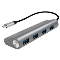 LogiLink USB 3.1 HUB 4-port Type-C Aluminium grau (UA0309)