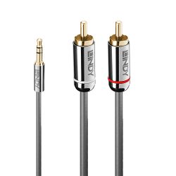Cromo Line Kabel 3.5mm Klinke zu 2x Phono (RCA) 10m anthrazit (35337)