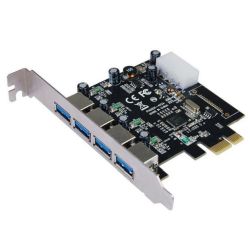 Longshine USB 3.0 Card PCIe 4*extern inkl.SATA Power Kabe (LCS-6380-4)