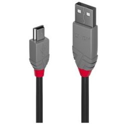 0,2m USB 2.0 Typ A an Mini-B Kabel, Anthra Line (36720)