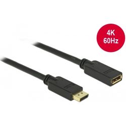 DELOCK Displayport Kabel 1.2 St > Bu 4K 60Hz  1.00m schwarz (83809)