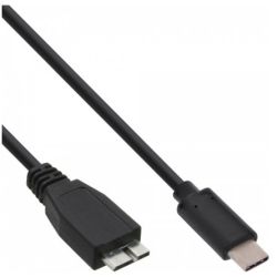 USB 3.1 Kabel Typ C an Micro-B Stecker Stecker 2m schwarz  (35722)