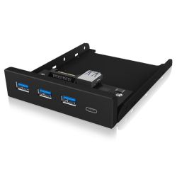 Icy Box IB-HUB1418-i3 USB-Hub Frontpanel schwarz (IB-HUB1418-I3)