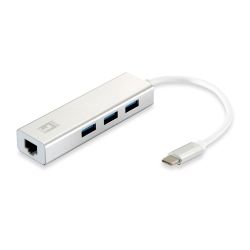 USB-C Hub und Gigabit-Ethernet Combo Adapter, Silber (USB-0504)