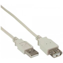 INLINE USB 2.0 Verlaengerung Stecker/Buchse Typ A beige/grau  (34610X)