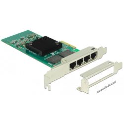 LAN-Adapter PCIe 2.1 x4 zu 4x RJ45 (89946)