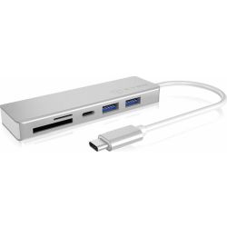 Icy Box IB-HUB1413-CR USB-C Hub silber (IB-HUB1413-CR)