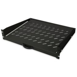 2HE ausziehbarer Fachboden schwarz (DN-19-TRAY-2-450-SW)