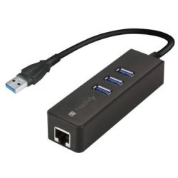 3-port USB-A 3.0 Hub + Gigabit LAN-Adapter (IDATA-USB-ETGIGA-3U2)
