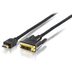 Equip HDMI Adapterkabel HDMI->DVI 10.00m schwarz (119329)