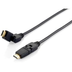 Equip HDMI High Speed Kabel A->A drehb St/St  5.00m schwarz P (119365)