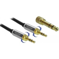 Kabel 3.5mm Klinke zu 3.5mm Klinke 5m schwarz + 2x Adapter (85788)