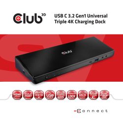 USB C 3.2 Gen1 Universal Triple 4K Charging Dock schwarz (CSV-1562)