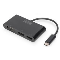 USB-C 3in1 Triple Monitor Adapter schwarz (DA-70859)