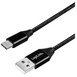 USB 2.0 Kabel USB-A Stecker zu USB-C Stecker 1.0m schwarz (CU0140)