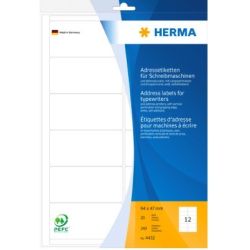 Herma Schreibmaschinen Adressetiketten 94x47mm weiß 240 Stück (4432)