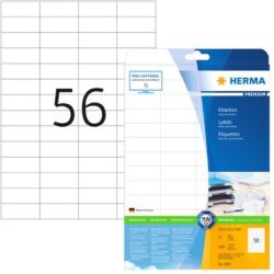 HERMA Etiketten A4 weiß 52,5x21,2 mm Papier matt 1400 St. (5052)