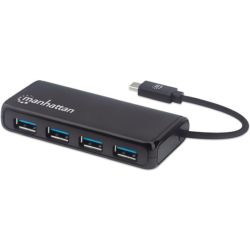 MANHATTAN 4-Port USB 3.2 Gen1 Hub USB-C-Stecker auf 4x USB-A- (164924)