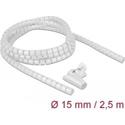 Spiralschlauch Kabelkanal + Einziehwerkzeug 15mm 2.5m weiß (18839)