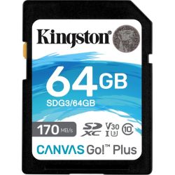 Kingston Technology Canvas Go! Plus R170/W70 SDXC 64GB Speicherkarte (SDG3/64GB)