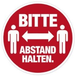 Herma Hinweisetiketten Abstand rot/weiß rund 20cm 5 Stück (12921)
