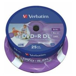 DVD+R 8.5GB DL 8x printable, 25er Spindel - DVD Rohlinge (43667)