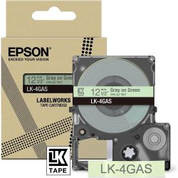 LK-4GAS Beschriftungsband 12mm grau auf hellgrün (C53S672105)