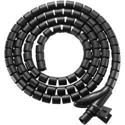 Equip Spiral-Kabelschlauch 100cm für Untertischmontage  sw (650867)