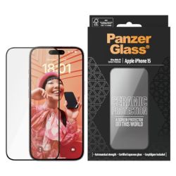 PanzerGlass Ceramic Screen Protector Ultra-Wide Fit für Apple iPhone 15 (2837)