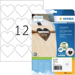 Etiketten Premium Herz rund 60mm weiß 120 Stück (10791)