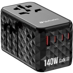 Verbatim UTA-10 GaN III Universal-Reiseadapter schwarz (32125)