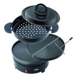Stöckli Maroniofen mit Grill- und Crepeplatte schwarz (0086.02G)