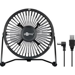 4 Zoll USB Tischventilator schwarz (62060)