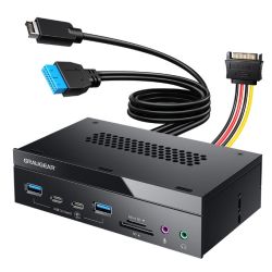 GRAUGEAR Multi Frontblende 4-Fach + Kartenleser USB,SD,M (G-MP03CR-AU)