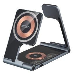DELTACO DELTACO 3-in-1 wireless charger 18W faltbar (QI-1047)