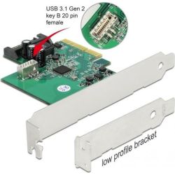 Controllerkarte PCIe 3.0 x4 zu 1x USB 3.1 20-Pin Key-B (90068)