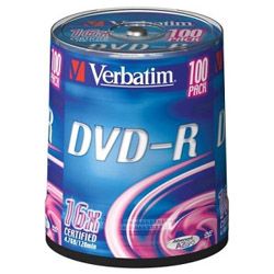 Verbatim DVD-R 4.7GB 16x, 100er Spindel (43549)