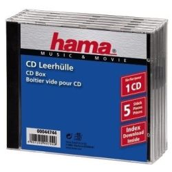 Hama CD-Leerhülle schwarz/transparent 5er-Pack (44744)