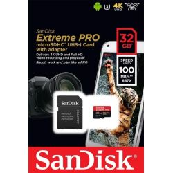 Extreme PRO microSDHC 32GB Speicherkarte UHS-I A1 (SDSQXCG-032G-GN6MA)