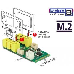 Konverter M.2 Key B+M Stecker > 2 x SATA Pin 8 Power Stecker (63464)